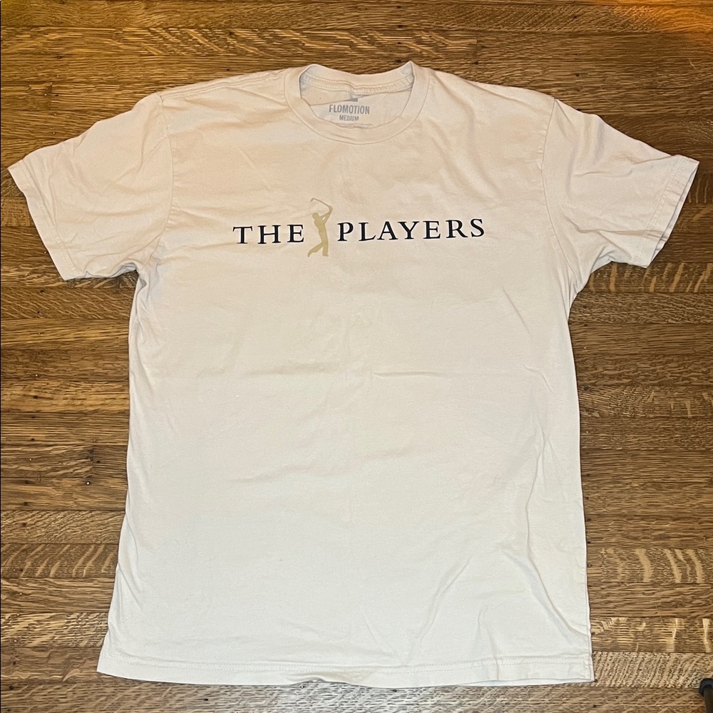 Flomotion Medium Crew Neck Tee — Cream with Gray Logo